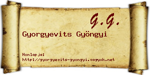 Gyorgyevits Gyöngyi névjegykártya